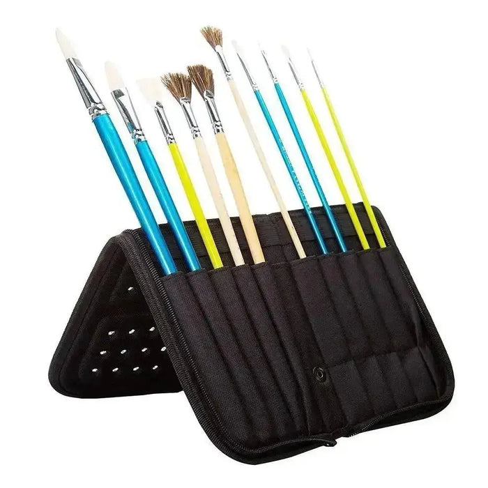 Mesh Paint Brushes Case Zippered Brush Holder,Black - MEEDEN Art